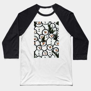 Christmas Seamless Pattern - Snowman #4 Baseball T-Shirt